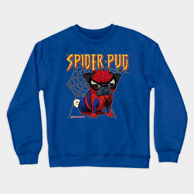 Spiderpug Crewneck Sweatshirt by darklordpug